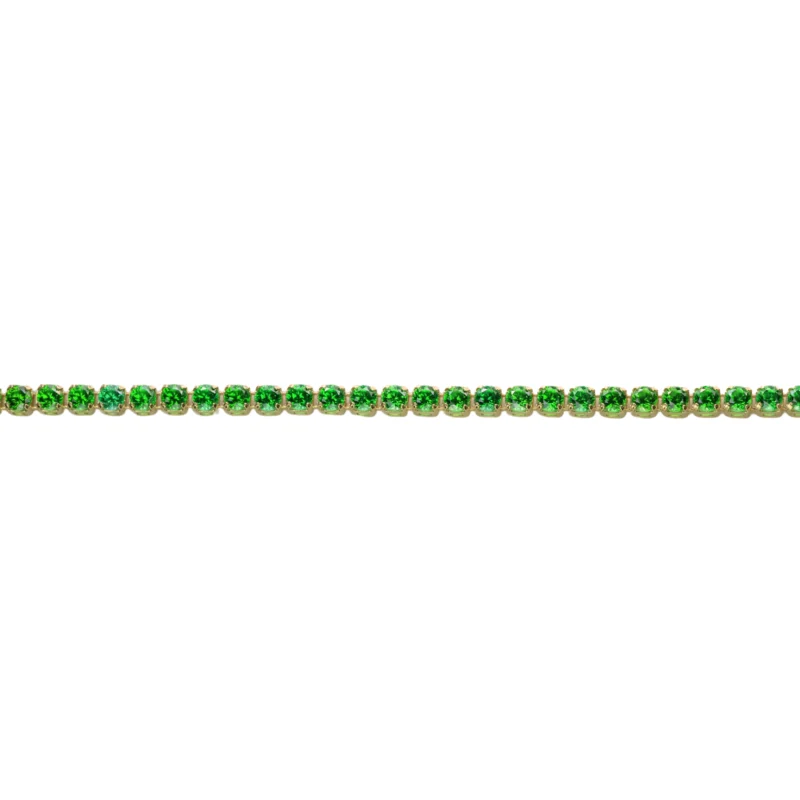 Pulsera Tennis Circones Verde Oro 18cm-12,3mm