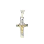 Dije Cruz Cristo Dorado Plata 21mm-11,6mm