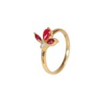 Anillo Rubi Pica Flor Oro 18K Talla 7