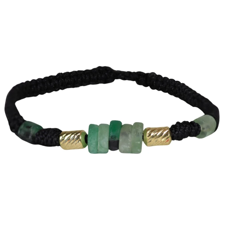 Brazalete Tejido Negro Esmeralda Ilusion