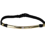 Brazalete Tejido Negro Cartier 3 Oros 18K
