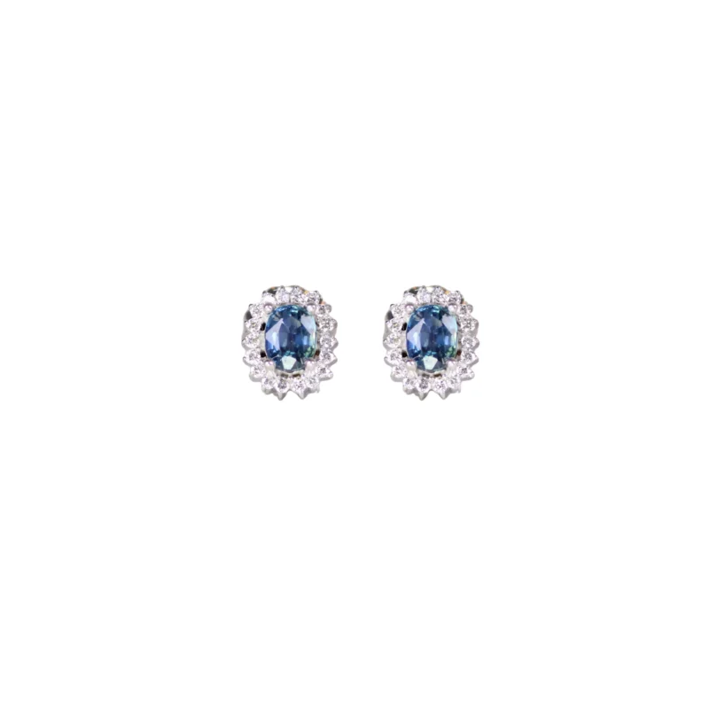 Topos Zafiro Y Diamantes Lady Di Oval 8mm-6,7mm