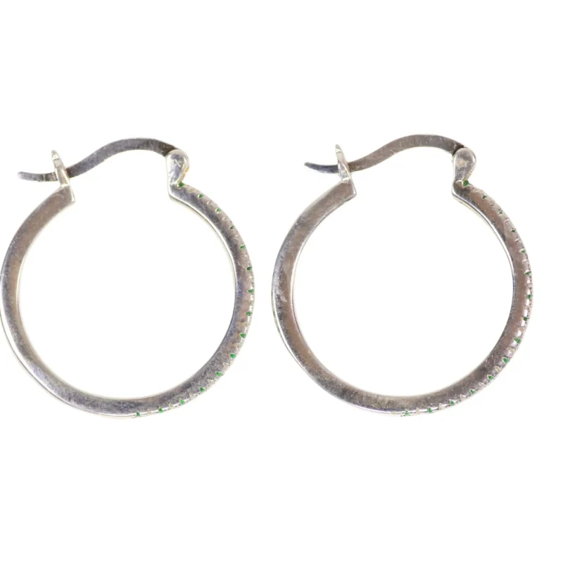 Candongas Circones Blanco Y Verde Plata 26,03mm