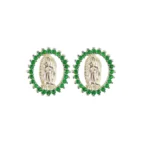 Topos Virgen Circones Verde Plata 13,6mm-12mm