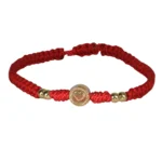 Brazalete Tejido Rojo Love Oro 18K