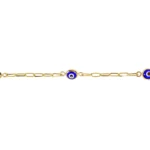 Pulso Ojo Horus Blue Oro 18K 17cm-1,4mm