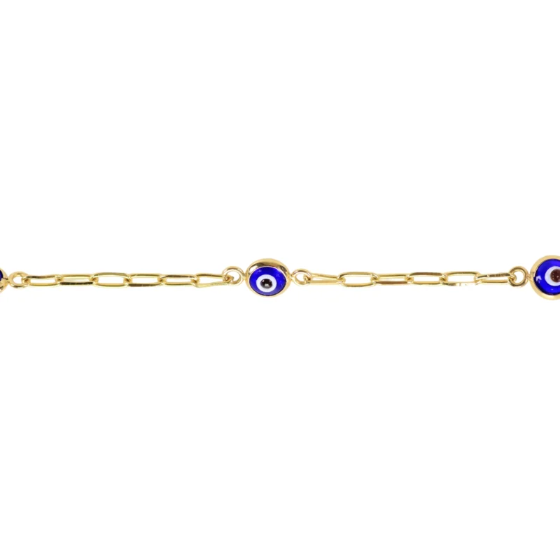 Pulso Ojo Horus Blue Oro 18K 17cm-1,4mm