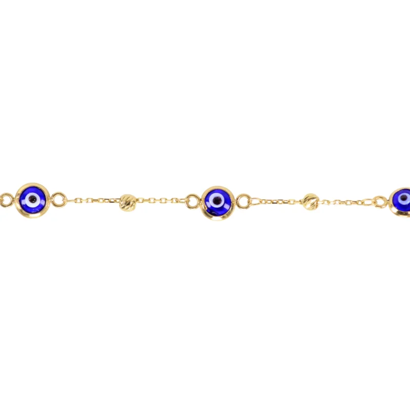 Pulso Ojo Horus Blue Rich Oro 18K 17cm-0,5mm