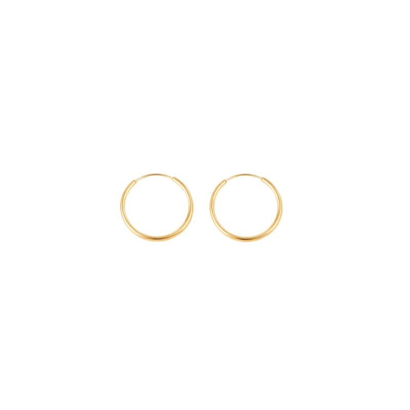 Candongas Lisas Oro 18K 12,2mm-1,1mm