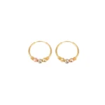 Candongas Bolas Tres Oros Oro 18K 14,6mm-3mm