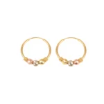 Candongas Bolas Tres Oros Oro 18K 20mm-3mm
