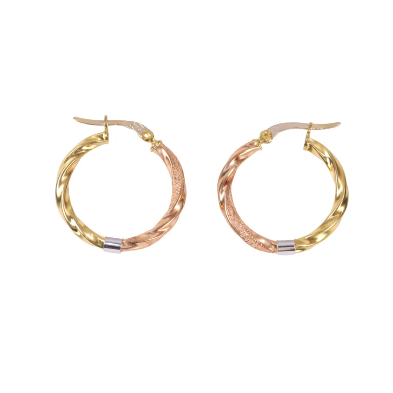 Candongas Melcocha Tres Oros Oro 18K 23,9mm-2,3mm