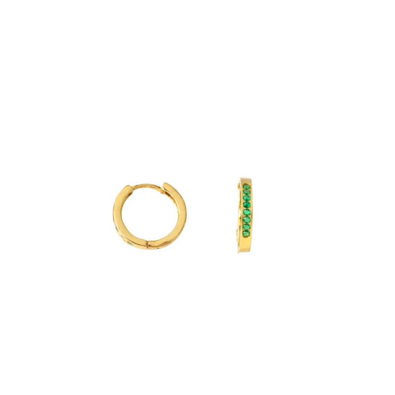 Candongas Tiny Circones Verde Oro 18K 10,8mm-2,4mm 1,3mm