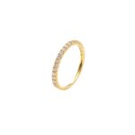 Anillo Cintillo Circones Blanco Oro 18K 1,4mm-2mm  Talla 6