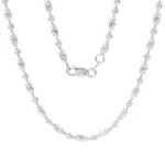 Cadena Militar Oro Blanco Diamantado Oro 18K 60cm-2,6mm