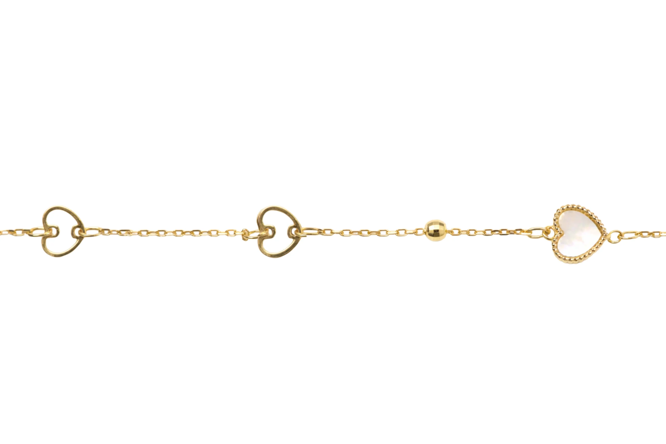 33204 Pulso Corazon Nacar Oro 18K 18cm-7,1mm - Imagen 1