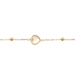Pulso Corazon Nacar Oro 18K 18cm-7,1mm