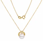 Cadena Perla Horizon Circon Oro 18K 45cm-0,90mm