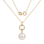 Cadena Perla Elemento Circones Oro 18K 45cm-0,63mm