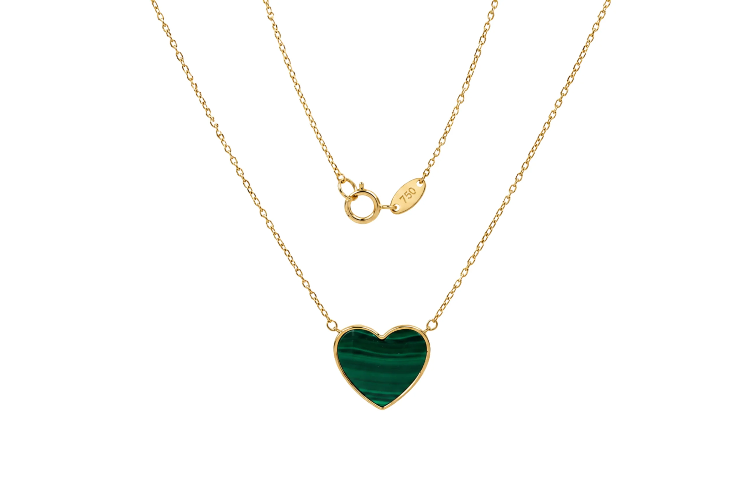 32370 Cadena Sweet Hearth Malaquita Oro 18K 45cm-12,3mm 1,6mm - Imagen 1