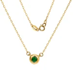 Cadena Punto De Luz Esmeralda Oro 18K 45cm-8,9mm