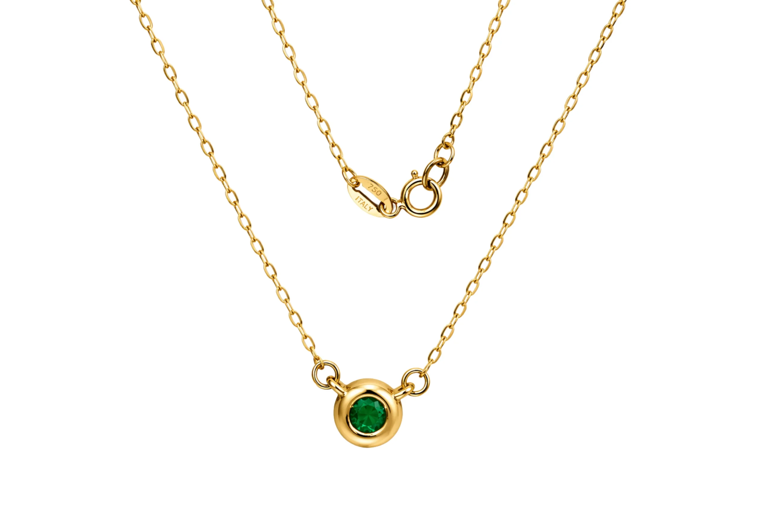 32564 Cadena Punto De Luz Esmeralda Oro 18K 45cm-8,9mm - Imagen 1