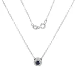 Cadena Punto De Luz Diamante Azul Oro Blanco 18K 40cm-5,8mm  (0,10cts-0,07ct)