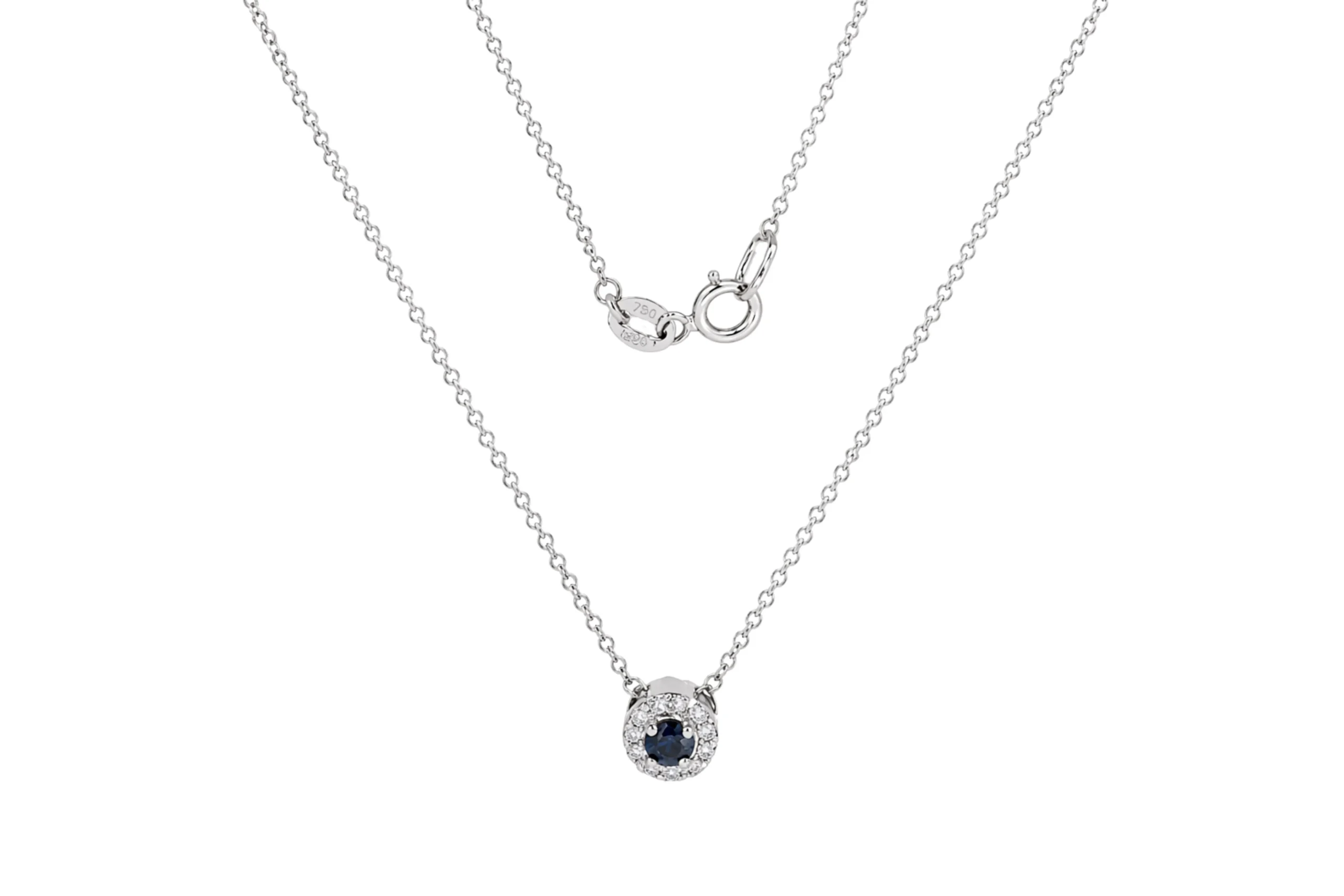 32647 Cadena Punto De Luz Diamante Azul Oro Blanco 18K 40cm-5,8mm (0,10cts-0,07ct) - Imagen 1