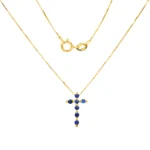 Cadena Cruz Zafiro (0.30ct) Oro 18K 40cm 14,8mm-9,5mm
