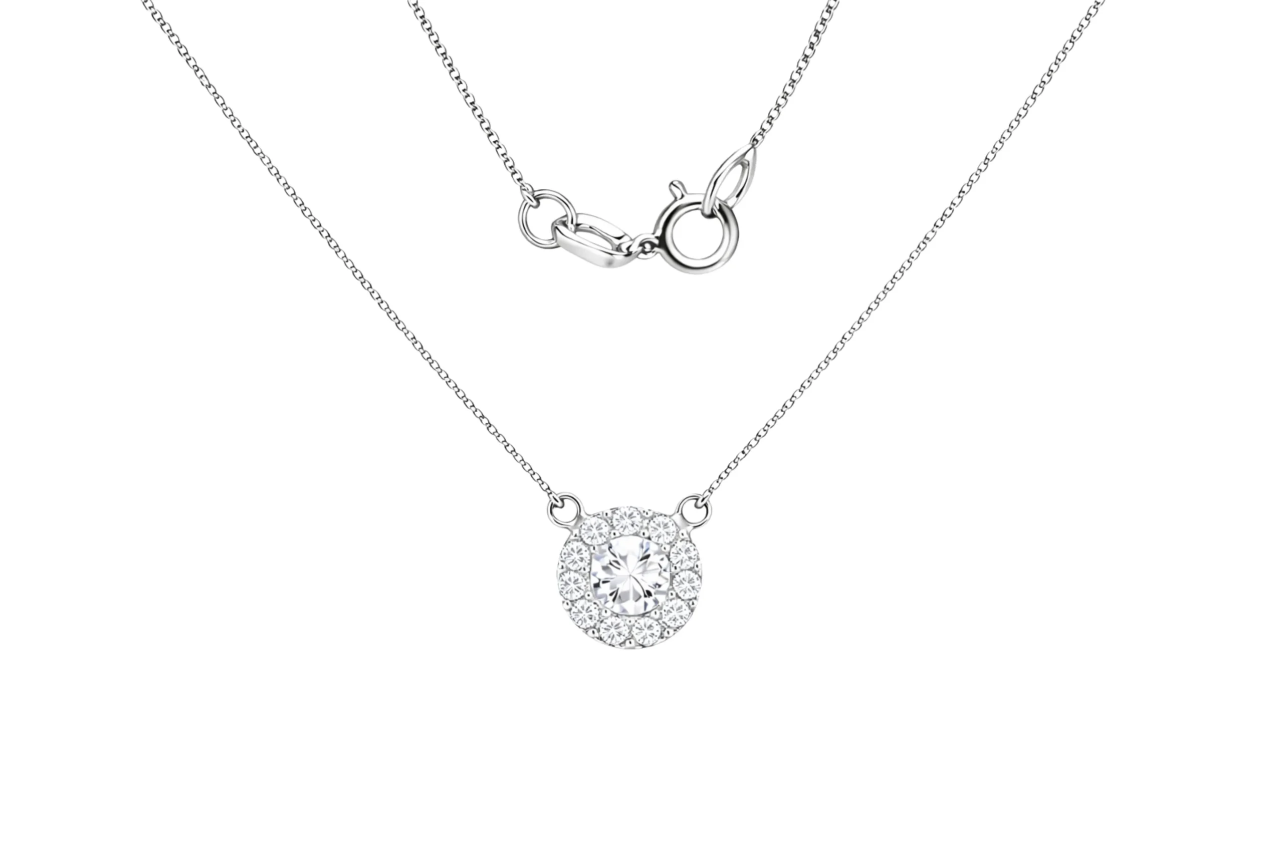 33232 Cadena Diamante Lady Di Oro Blanco (0.25ct) 18K 45cm 6,6mm-3mm - Imagen 1