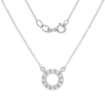 Cadena Diamante Abalor Oro Blanco (0.15ct) 18K 40cm 8,7mm-2,1mm