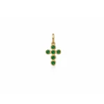 Dije Cruz Circones Verde Oro 18K 13,9mm-8,7mm