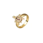 Anillo Tortuga En Movimiento Oro 18K Talla 6