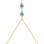 Cadena De Mano Ojos Horus Oro 18K 17cm-3mm