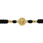 Brazalete Tejido Negro San Benito Diamantado Oro 18K 8,3mm-14,1mm