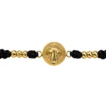 Brazalete Tejido Negro San Benito Diamantado Oro 18K 10,3mm-16,7mm