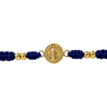 Brazalete Tejido Azul San Benito Diamantado Oro 18K 8,3mm-14,1mm