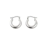 Candongas Chunky Oro Blanco 18K 16,4mm-14,4mm