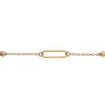 Pulso Clip 3 Oros Oro 18K 18,5cm-3,8mm