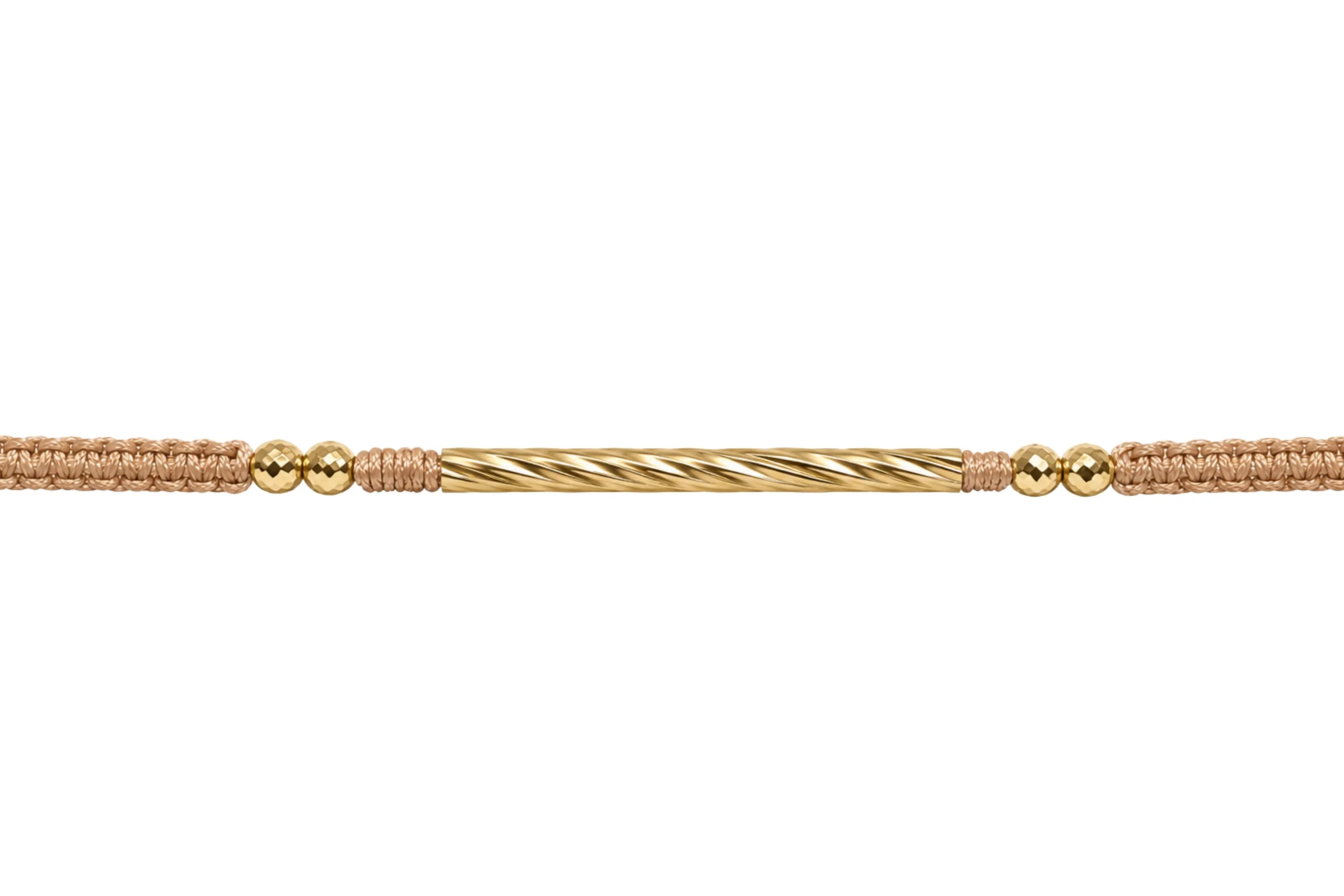33310 Brazalete Tejido Nude Tubo Melcocha Oro 18K 40mm-3mm - Imagen 1