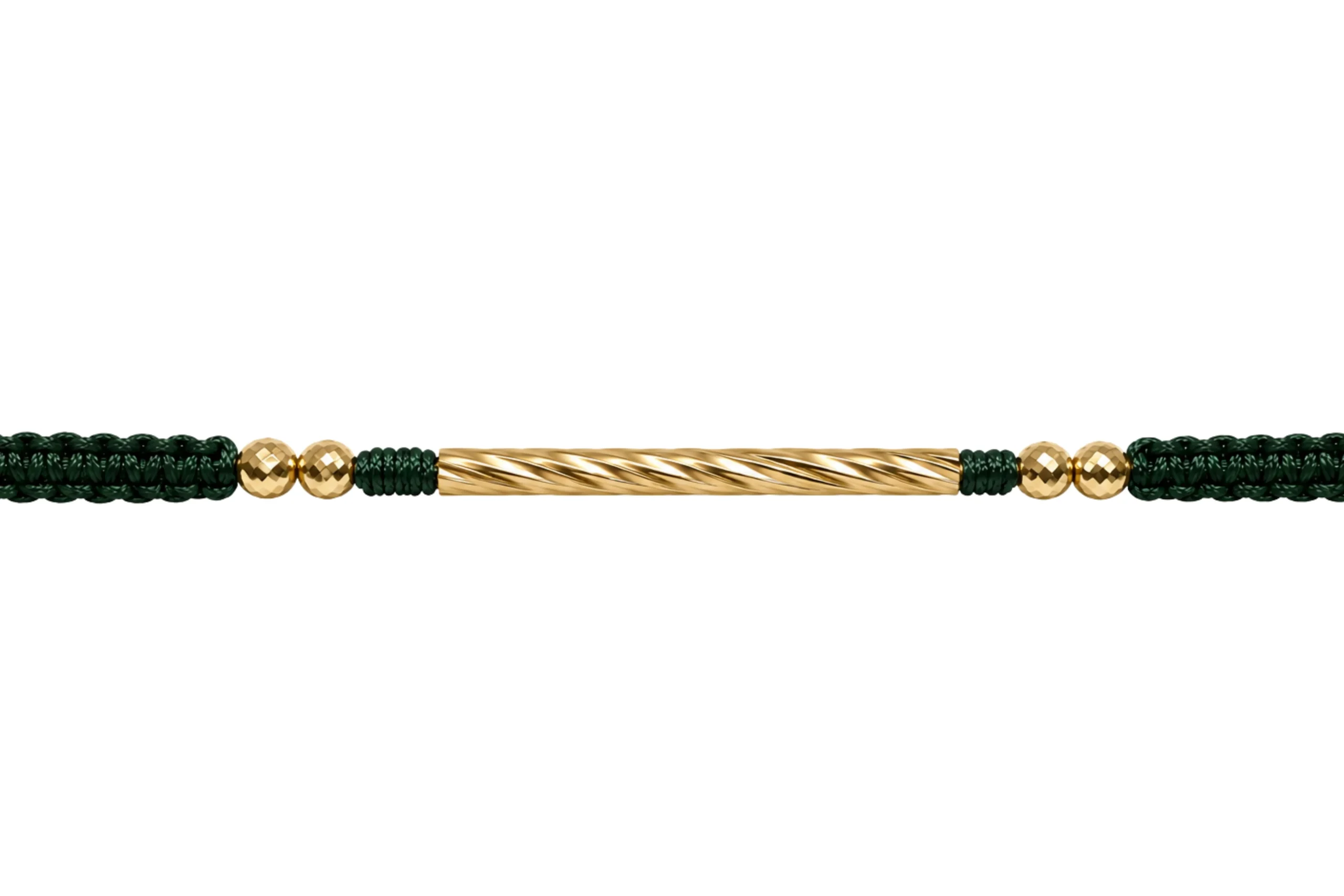 33311 Brazalete Tejido Verde Tubo Melcocha Oro 18K 40mm-3mm - Imagen 1
