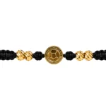 Brazalete Tejido Negro Seleccion Colombia Oro 18K 10,4mm-2,6mm