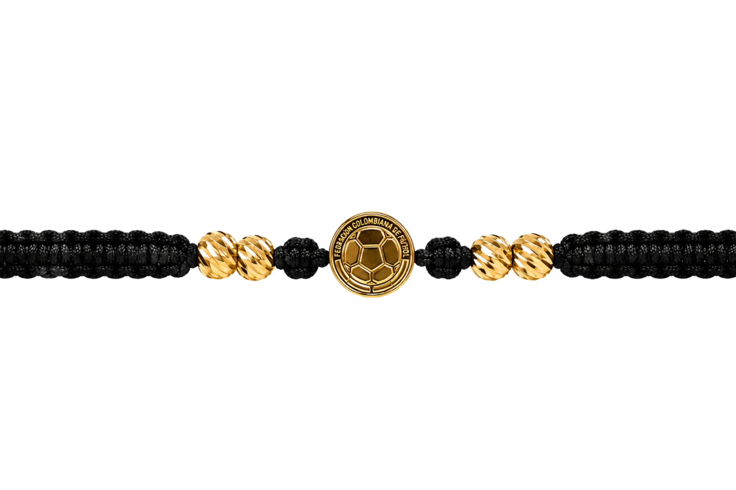 33312 Brazalete Tejido Negro Seleccion Colombia Oro 18K 10,4mm-2,6mm - Imagen 1