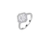 Anillo Flor Cuadrado Plata Talla 7