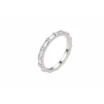 Anillo Cintillo Baguettes Plata Talla 8