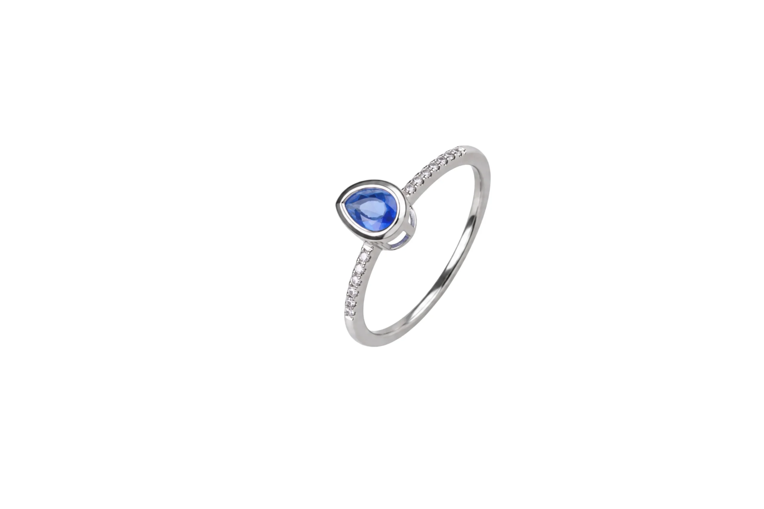 33331 Anillo Gota Azul Turquesa Plata Talla 8 - Imagen 1