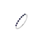 Anillo Cintillo Circones Azul Plata Talla 9