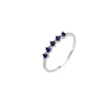 Anillo Cintillo Circones Azul Y Blanco Plata Talla 8