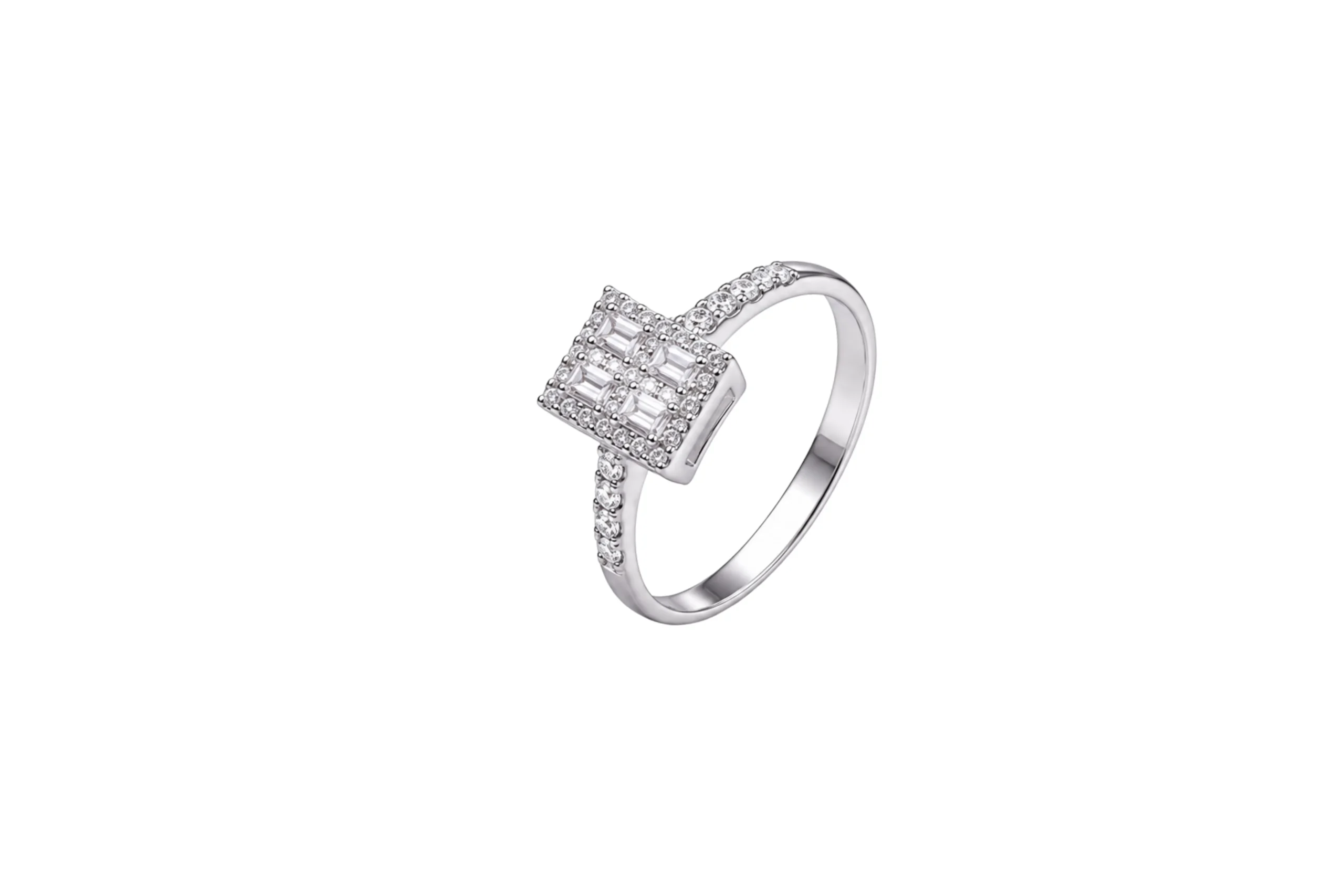 33338 Anillo Promesa Baguettes Plata Talla 6 - Imagen 1