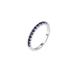 Anillo Cintillo Circones Azul Plata Talla 7